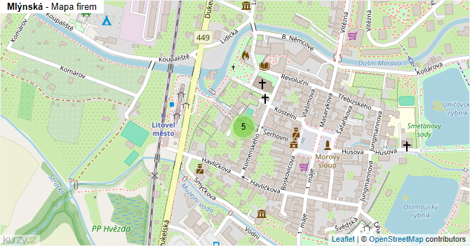 Mlýnská - mapa firem
