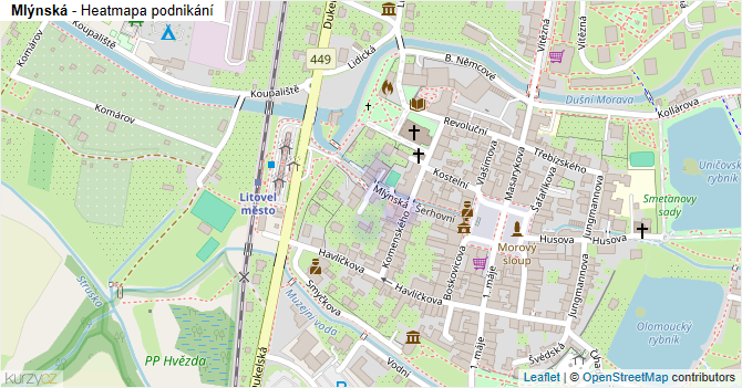 Mlýnská - mapa podnikání