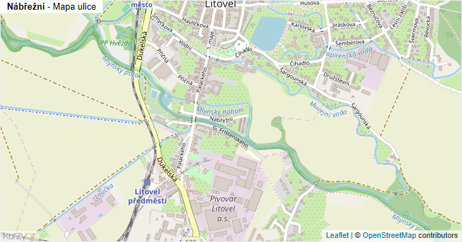 Nábřežní - mapa ulice