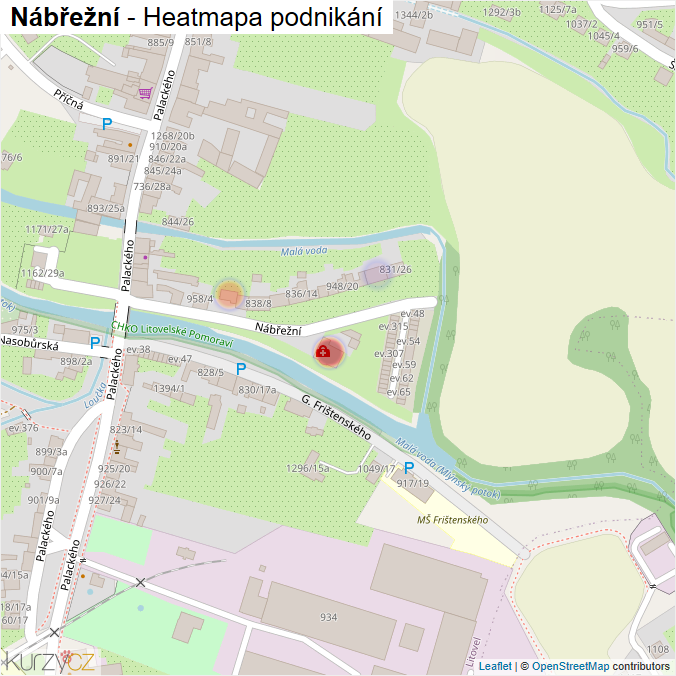 Mapa Nábřežní - Firmy v ulici.