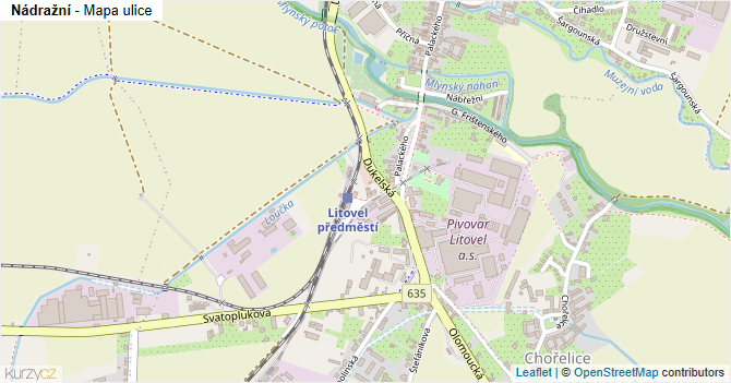 Nádražní - mapa ulice