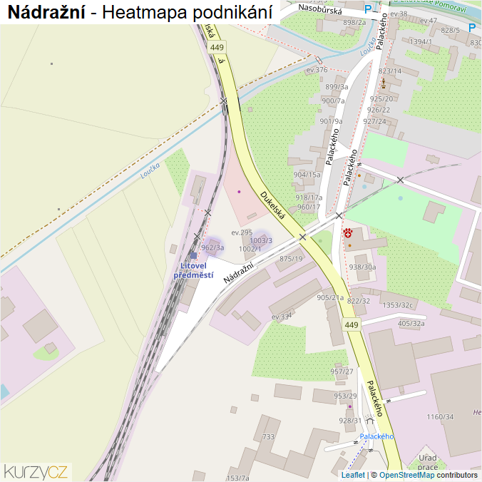 Mapa Nádražní - Firmy v ulici.