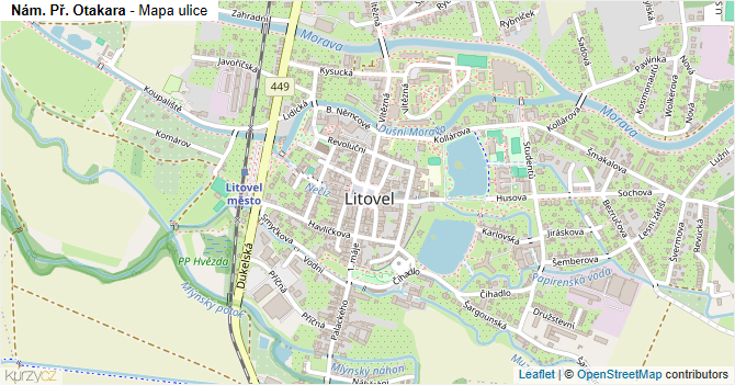 Nám. Př. Otakara - mapa ulice