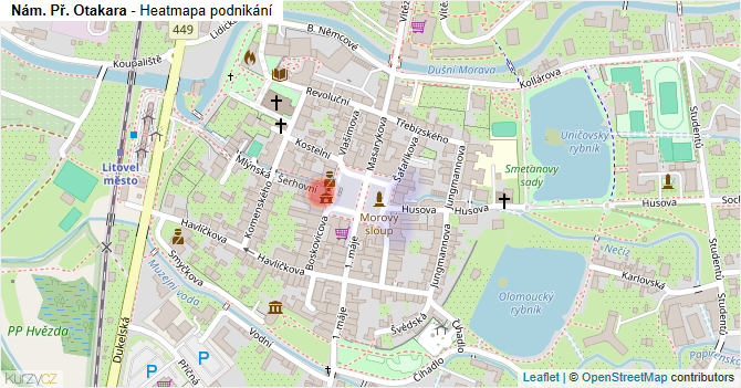 Nám. Př. Otakara - mapa podnikání