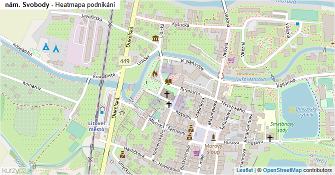 nám. Svobody - mapa podnikání