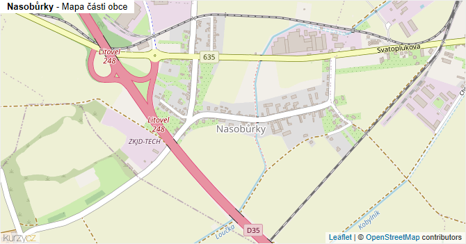 Nasobůrky - mapa části obce