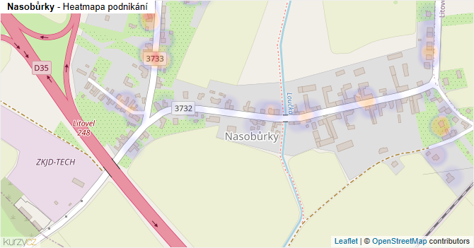 Nasobůrky - mapa podnikání