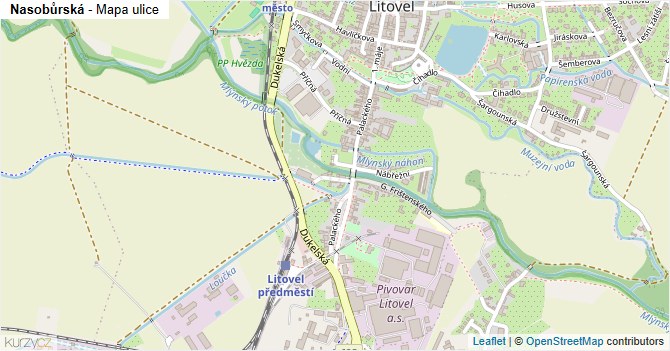 Nasobůrská - mapa ulice