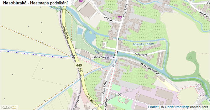 Nasobůrská - mapa podnikání