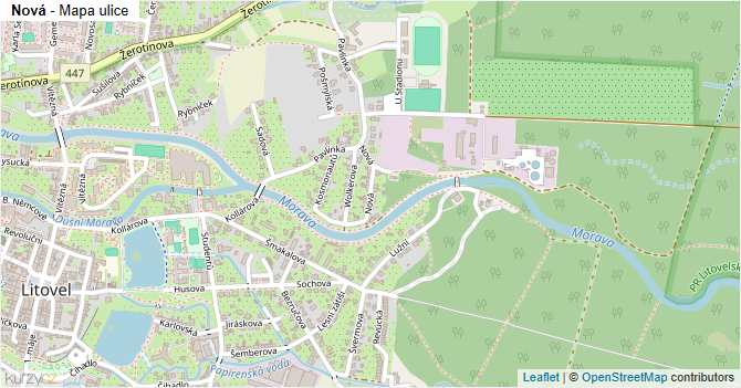 Nová - mapa ulice