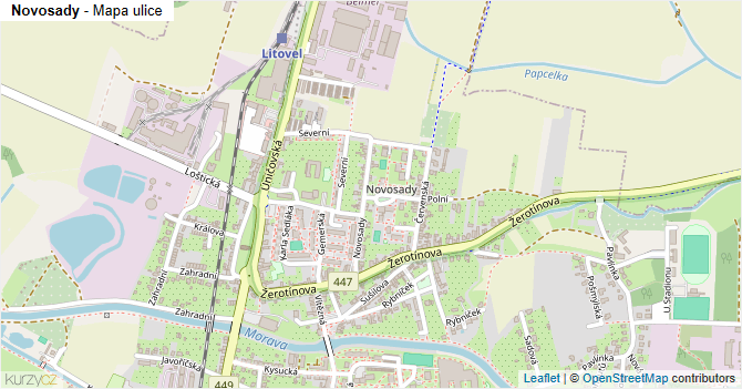 Novosady - mapa ulice
