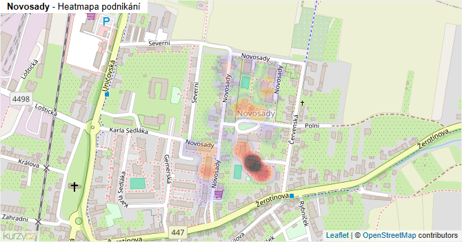 Novosady - mapa podnikání