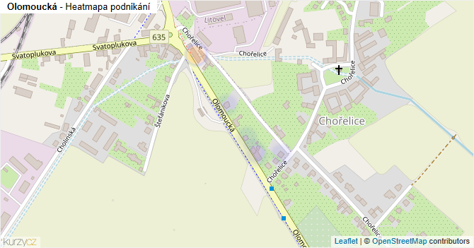 Olomoucká - mapa podnikání