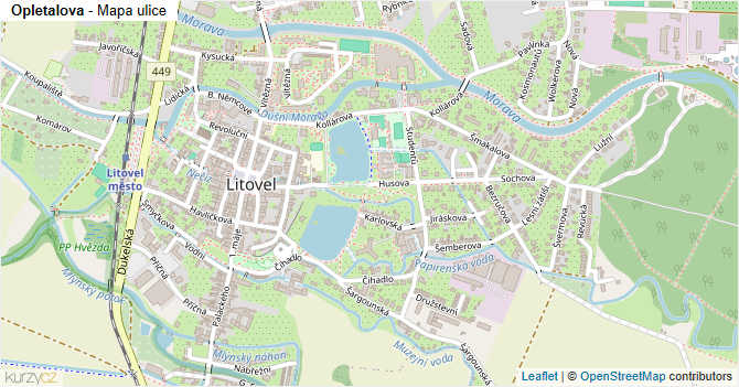 Opletalova - mapa ulice
