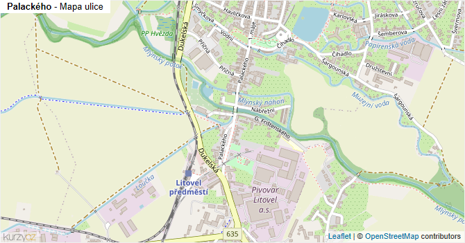 Palackého - mapa ulice
