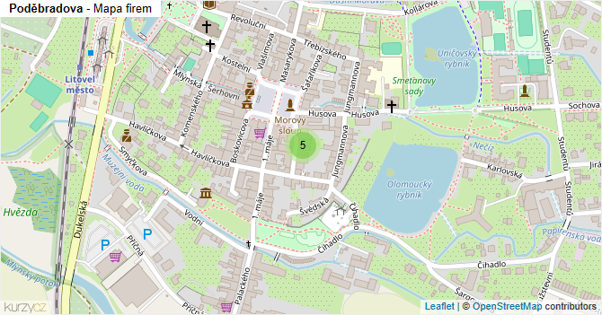 Poděbradova - mapa firem
