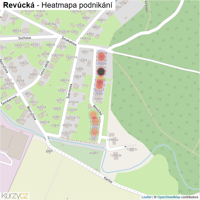 Mapa Revúcká - Firmy v ulici.