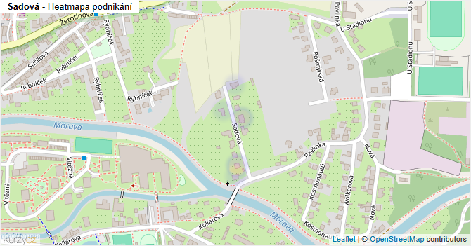 Sadová - mapa podnikání