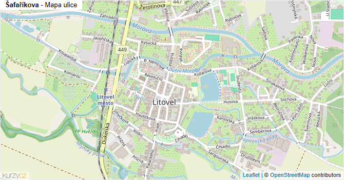 Šafaříkova - mapa ulice