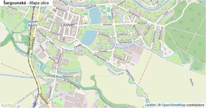 Šargounská - mapa ulice
