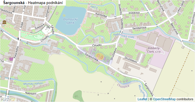 Šargounská - mapa podnikání