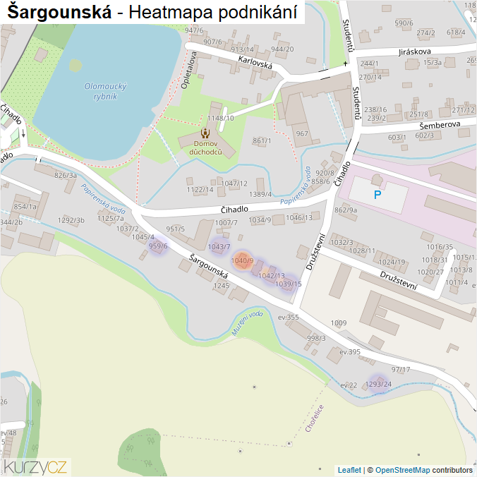Mapa Šargounská - Firmy v ulici.