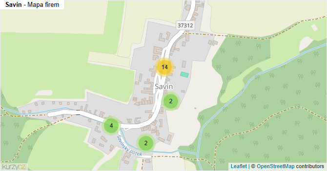 Savín - mapa firem