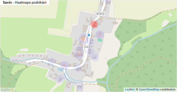 Savín - mapa podnikání