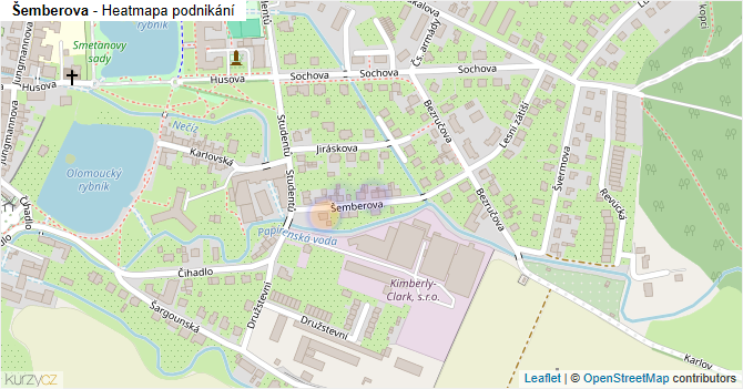 Šemberova - mapa podnikání