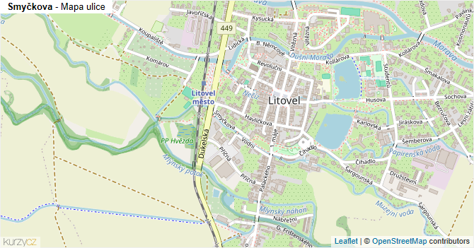 Smyčkova - mapa ulice