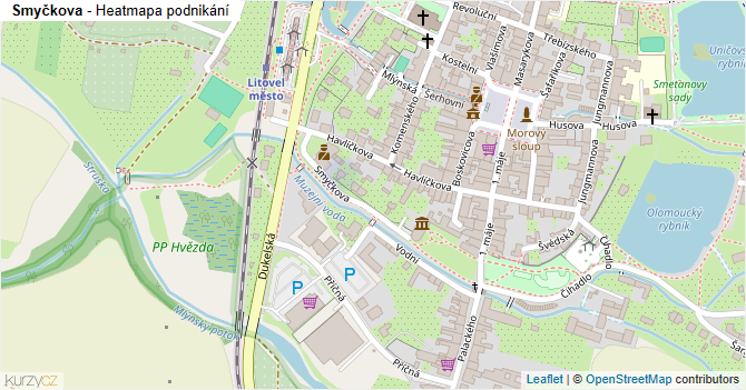 Smyčkova - mapa podnikání