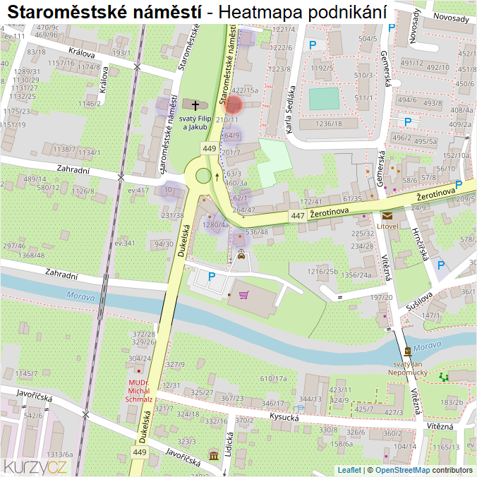 Mapa Staroměstské náměstí - Firmy v ulici.