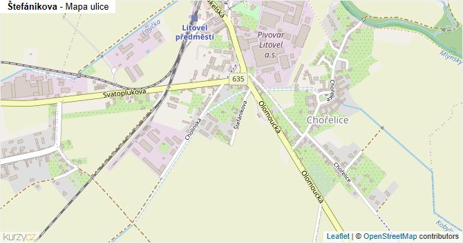 Štefánikova - mapa ulice