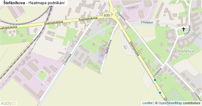 Štefánikova - mapa podnikání