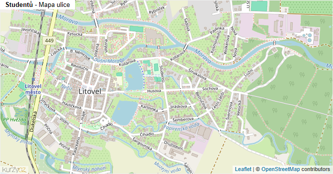 Studentů - mapa ulice