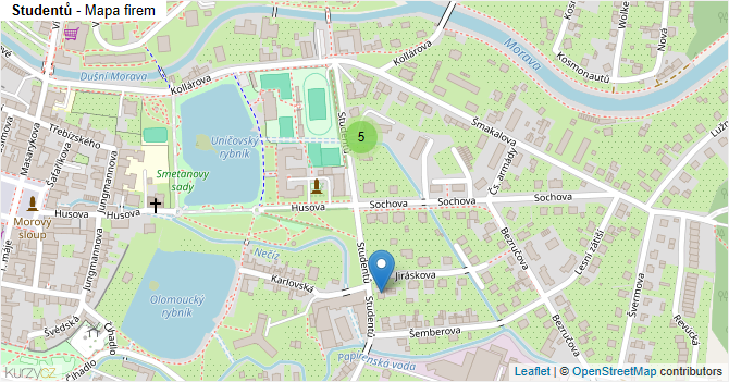 Studentů - mapa firem