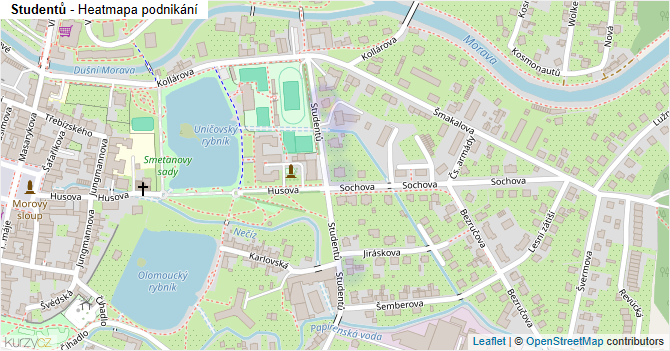 Studentů - mapa podnikání