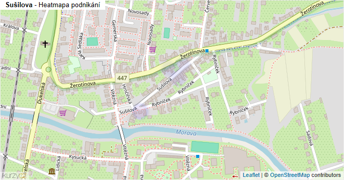 Sušilova - mapa podnikání