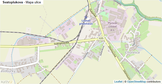 Svatoplukova - mapa ulice