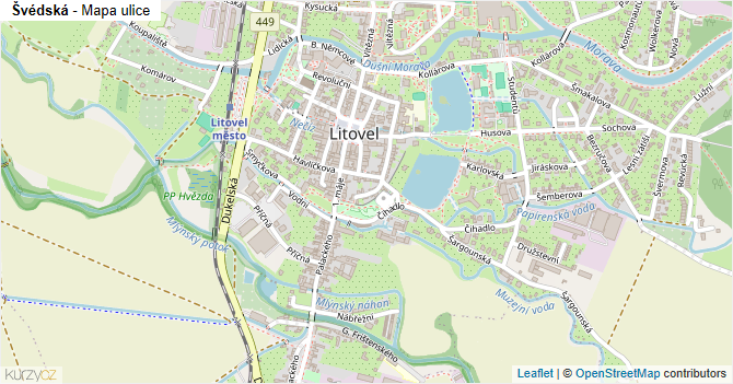 Švédská - mapa ulice