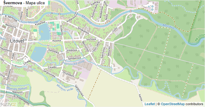 Švermova - mapa ulice