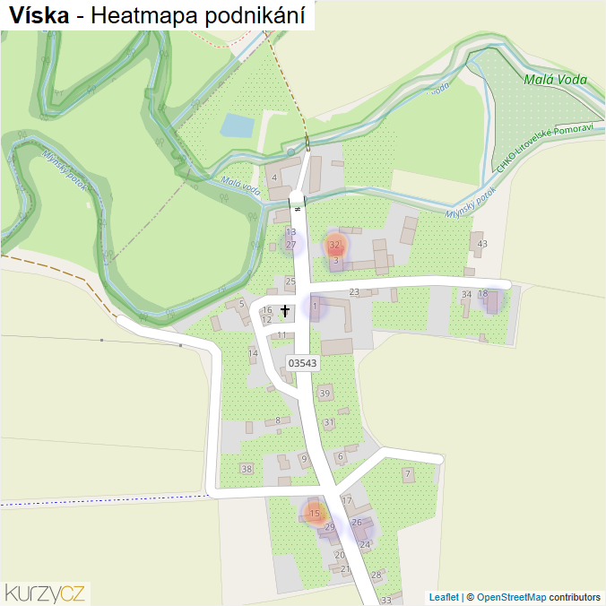 Mapa Víska - Firmy v části obce.