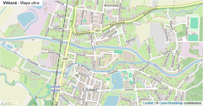 Vítězná - mapa ulice