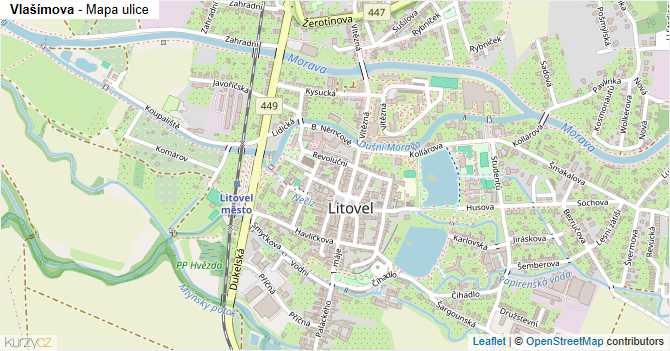 Vlašímova - mapa ulice