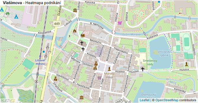 Vlašímova - mapa podnikání