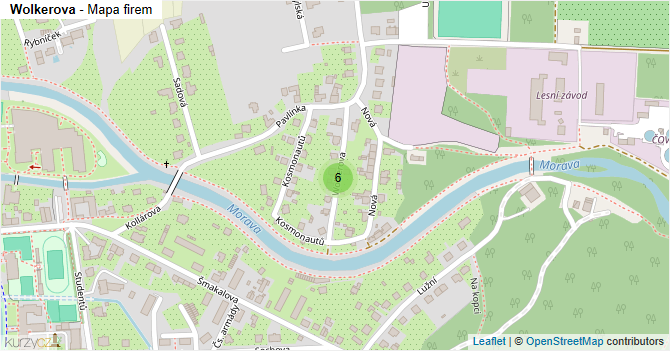 Wolkerova - mapa firem