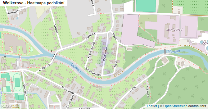 Wolkerova - mapa podnikání
