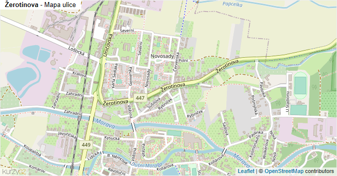 Žerotínova - mapa ulice