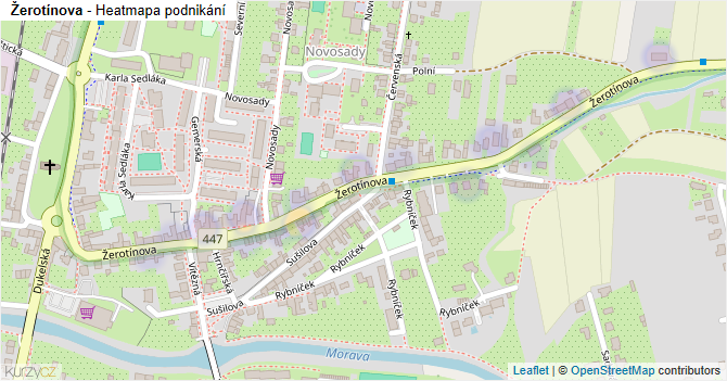 Žerotínova - mapa podnikání