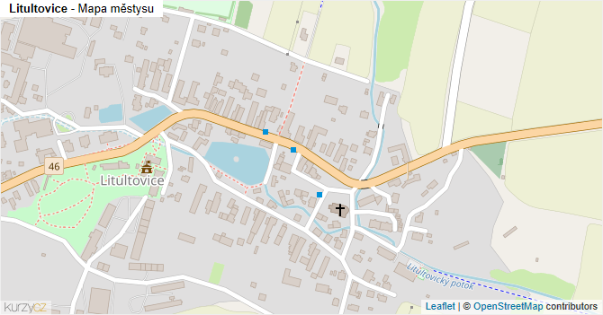 Litultovice - mapa městysu